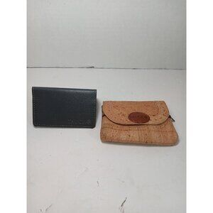 Tauck Cork Wallet And Black Leather Wallet Lot Of 2